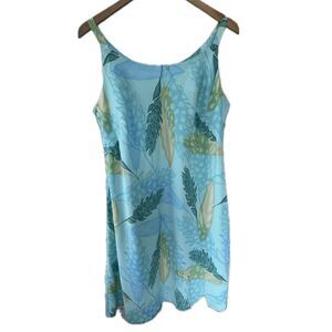 Iolani Hawaiian Tropical Ginger Flowers Batik Midi Slip Dress L